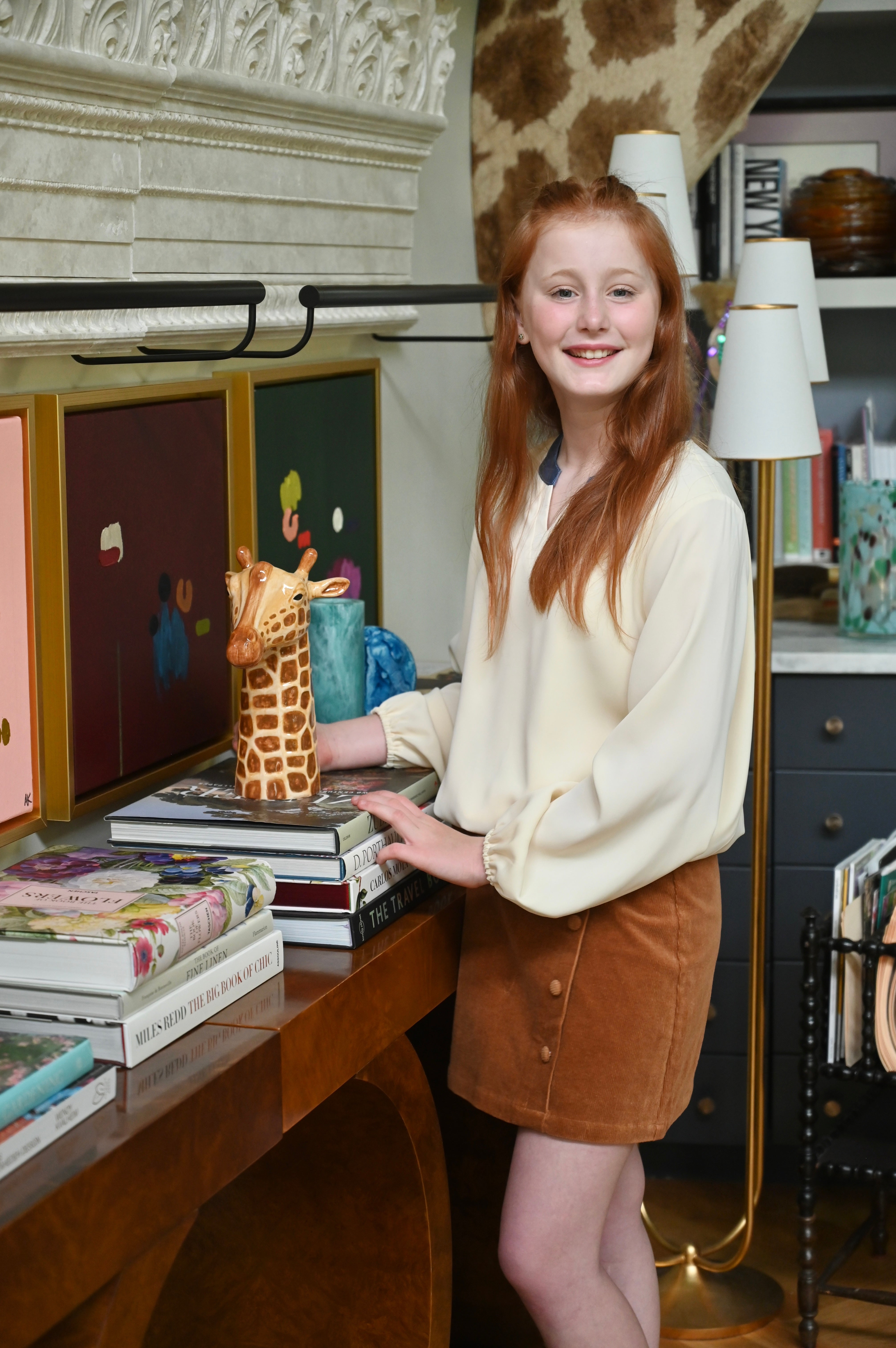 Milly Top Cream/Blue Shimmer