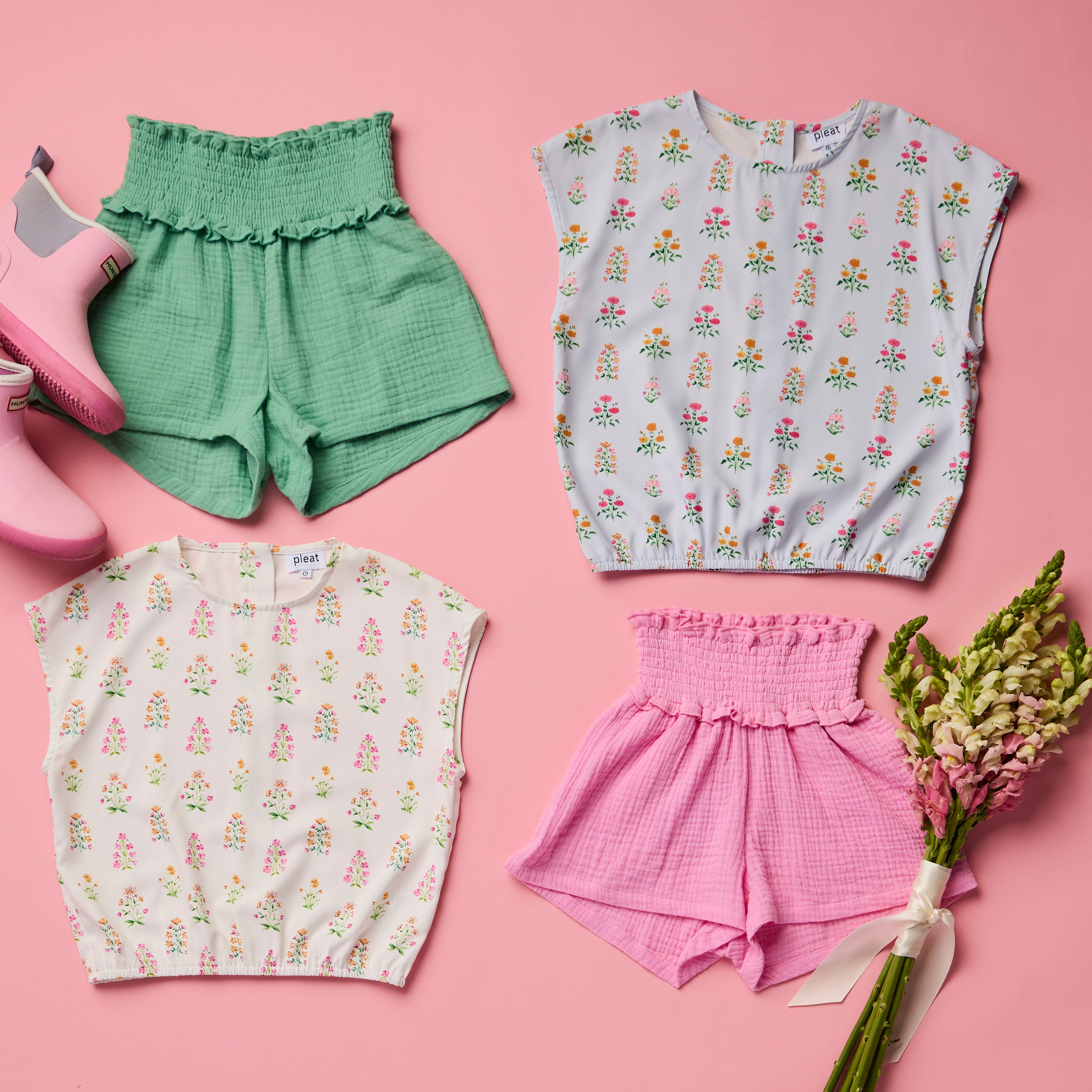 Emma Top Blue Floral Block Print