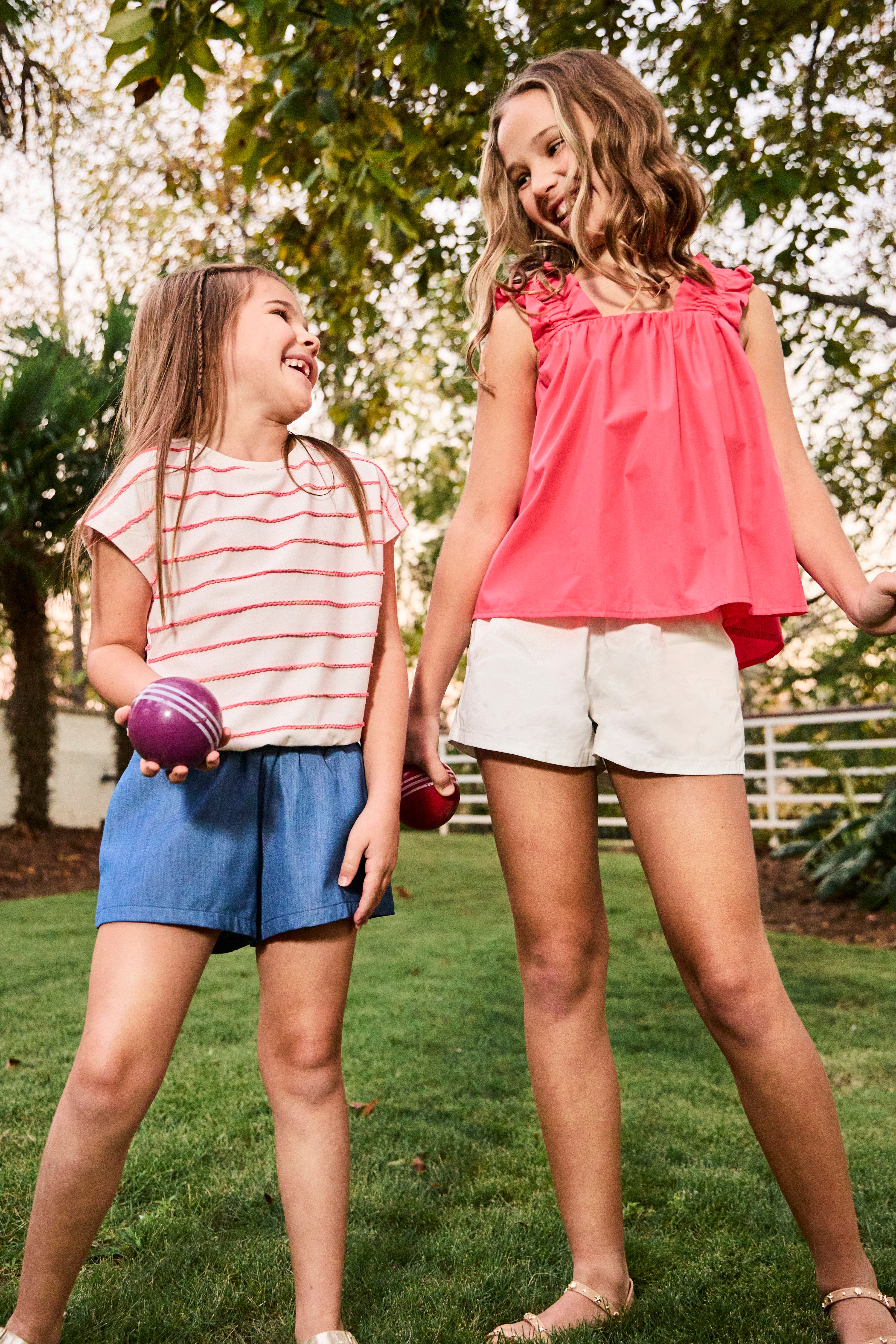 Hartley Top Coral Stripe
