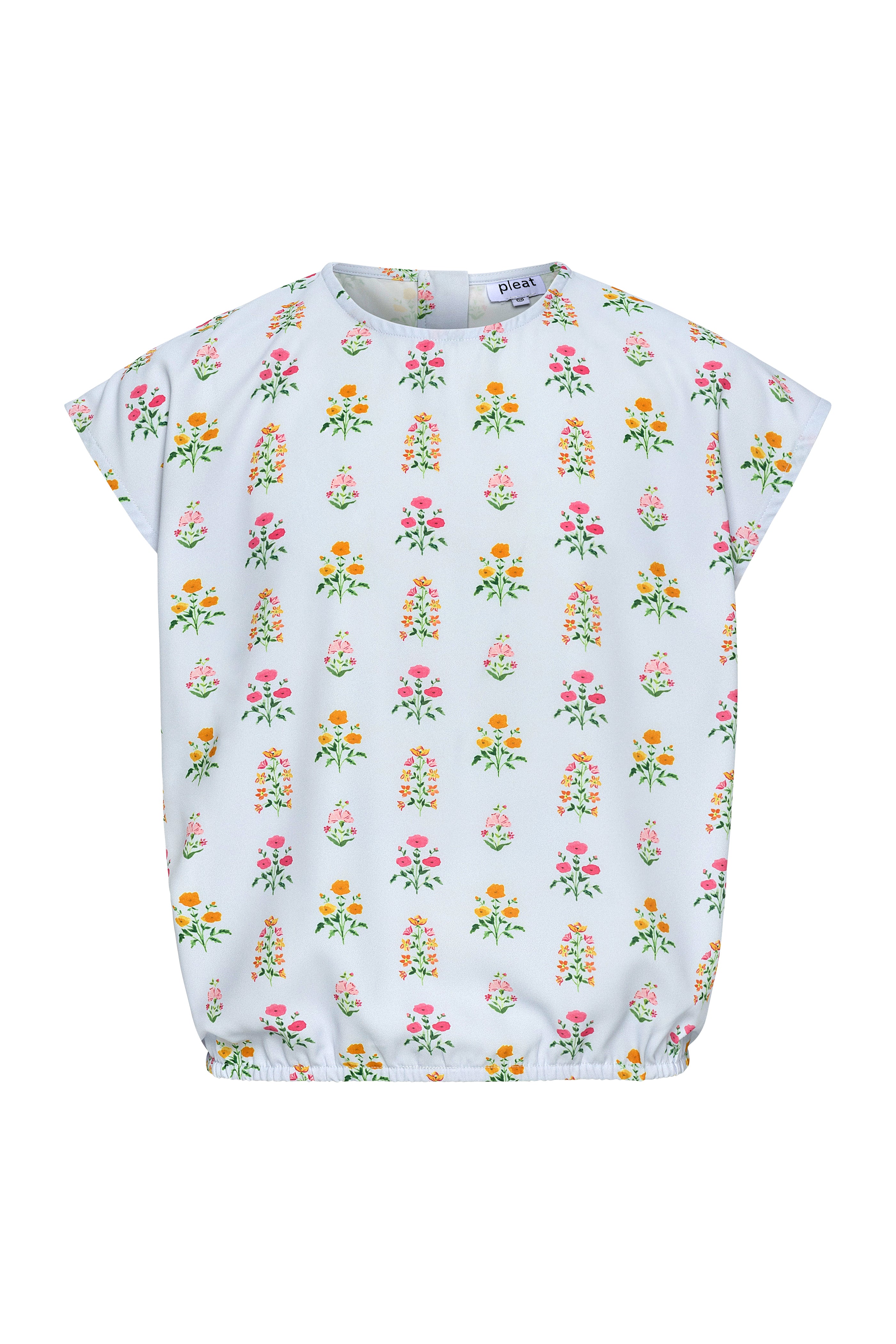 Emma Top Blue Floral Block Print