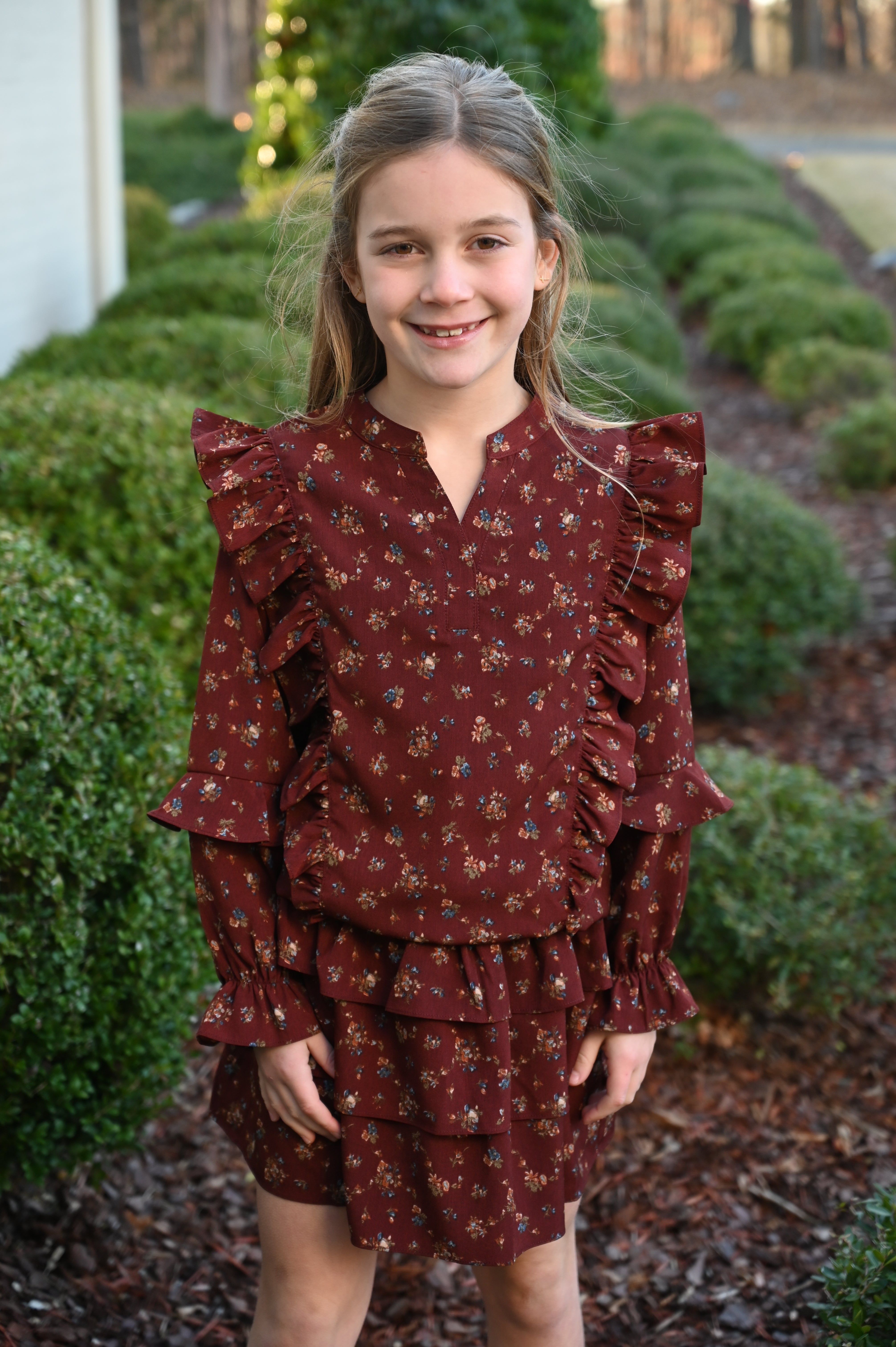 Abby Skort Burgundy Vintage Floral