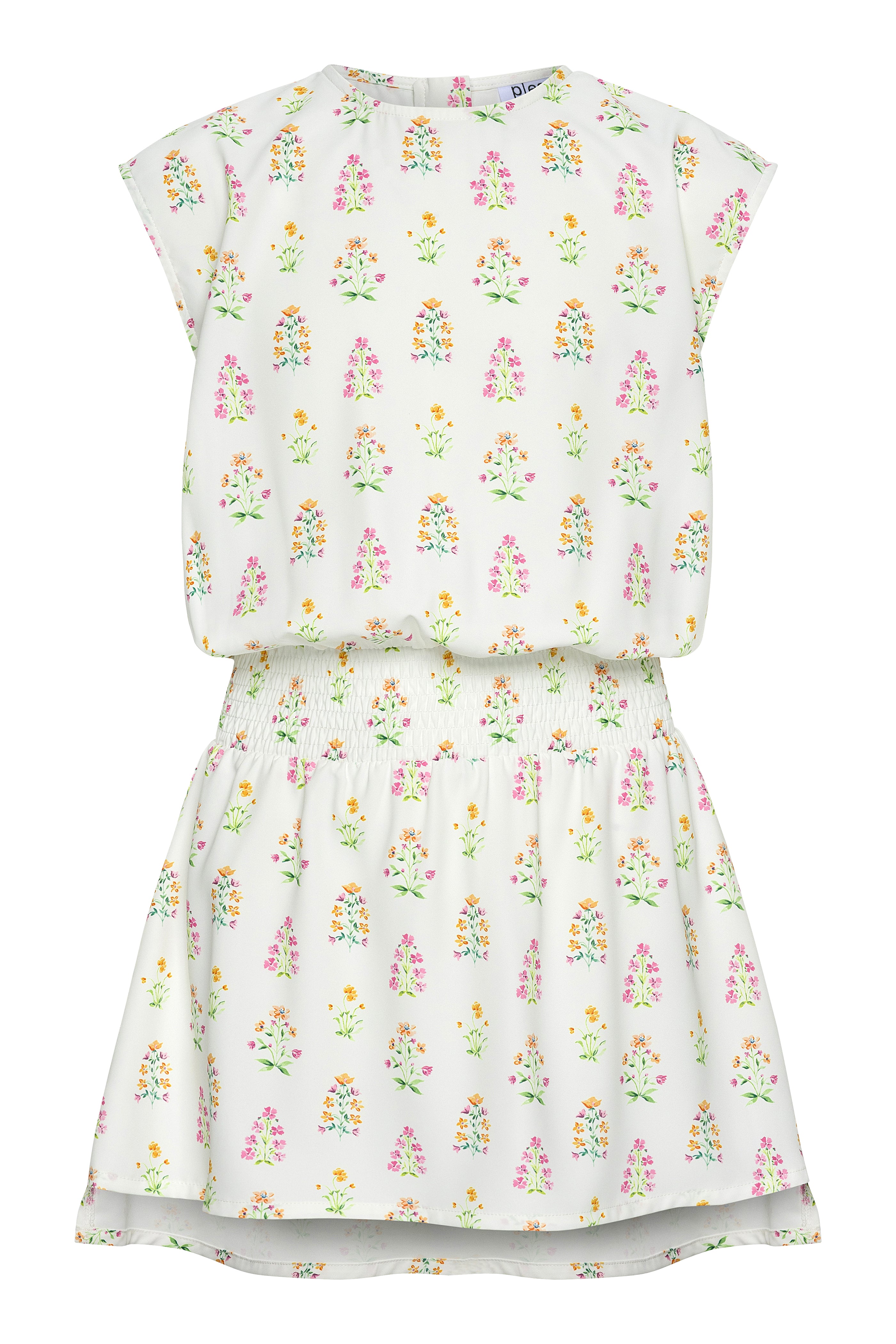 Josie Dress White Floral Block Print