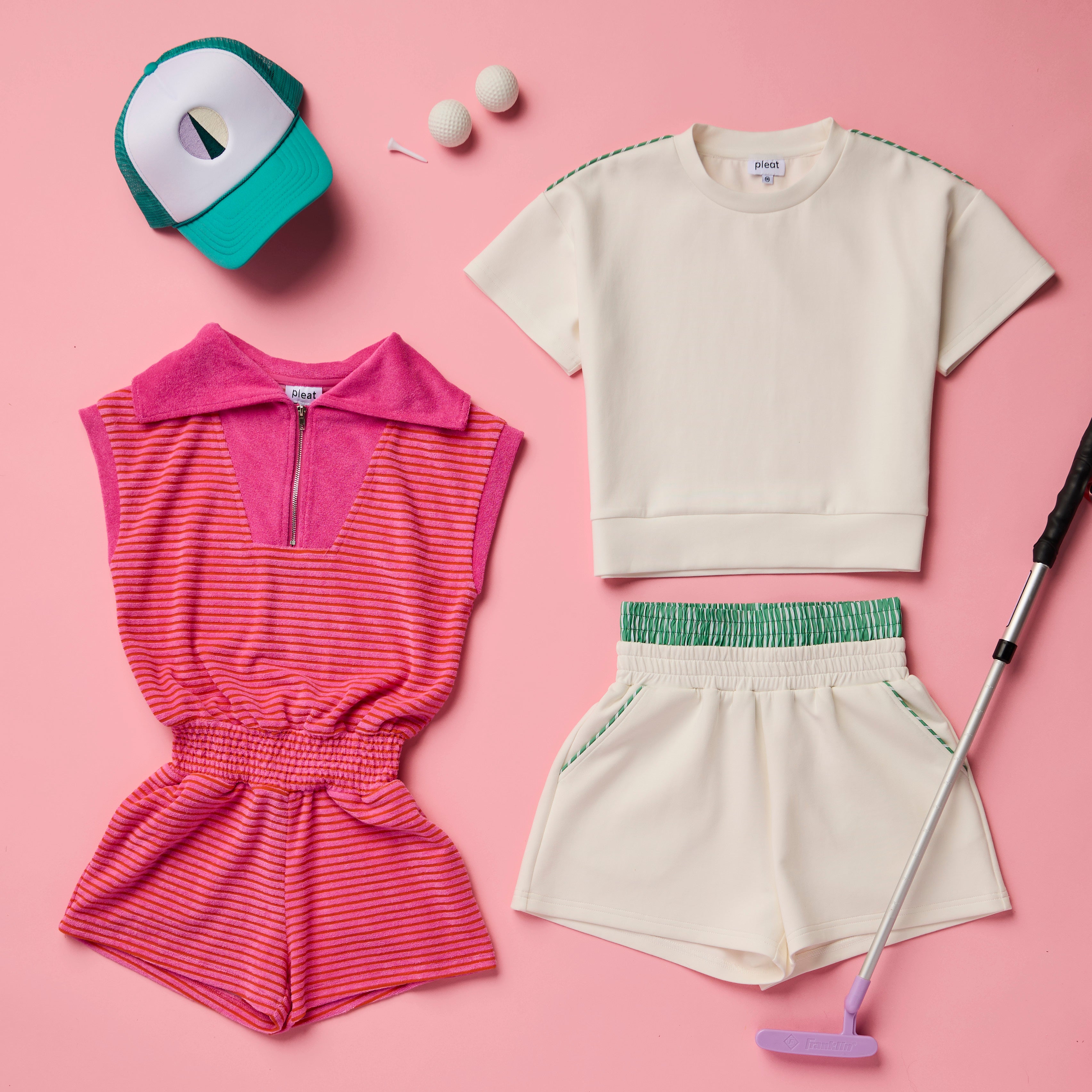 Wynne Romper Pink/Orange French Terry