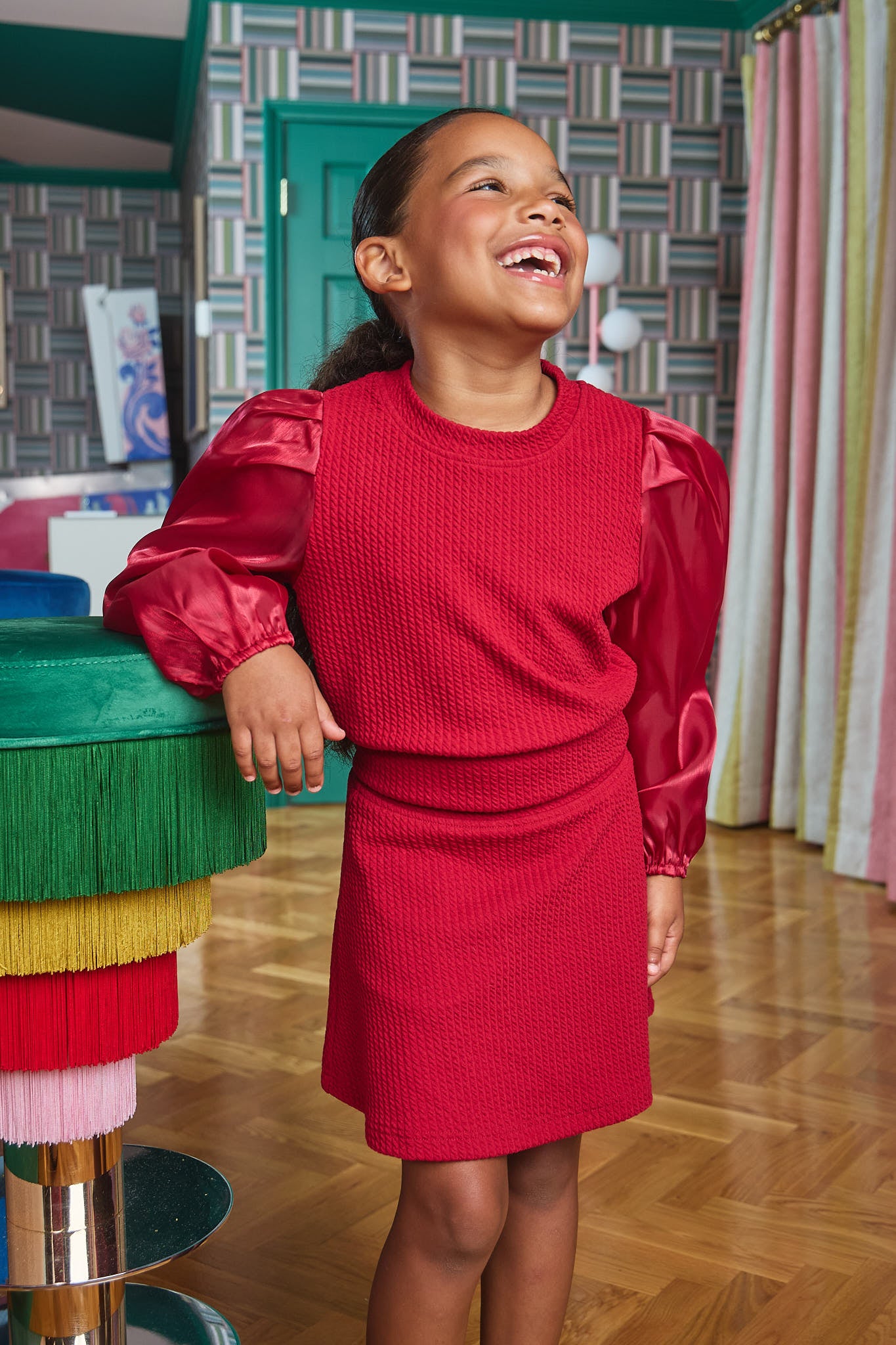 Peyton and Libba Set Textured Red
