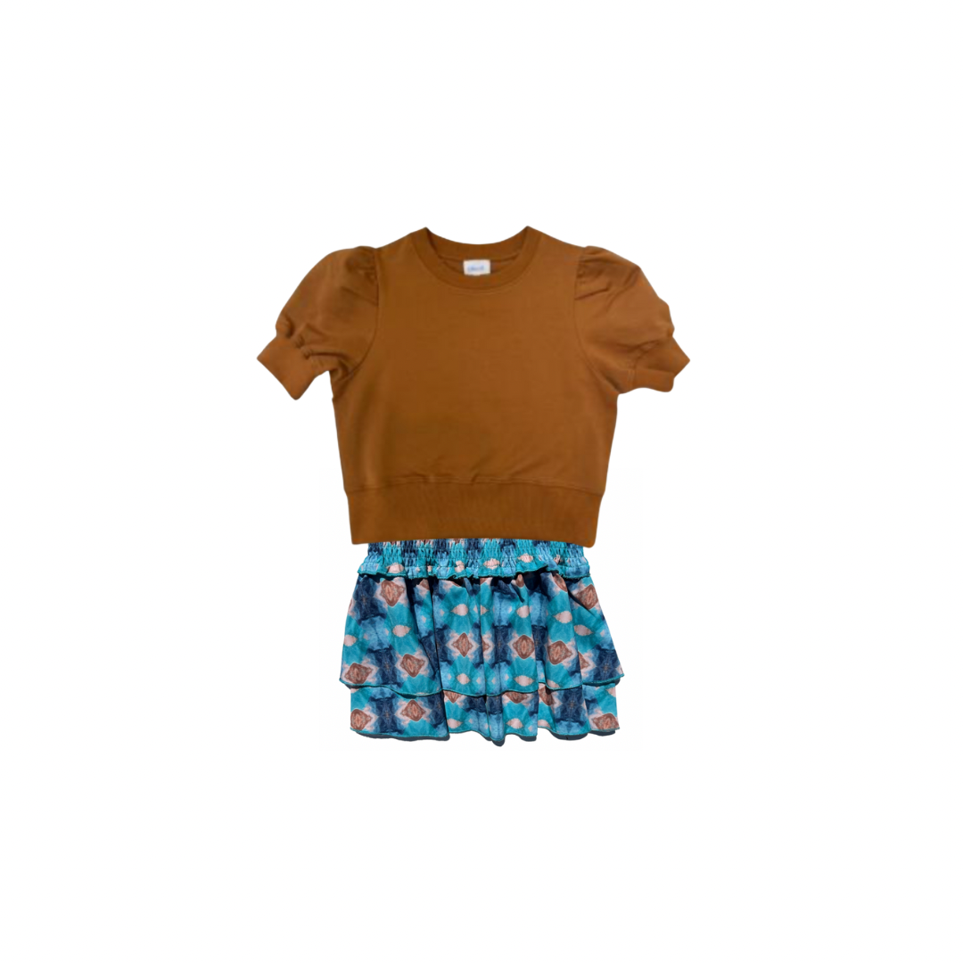 Scottie Skirt Blue/Brown