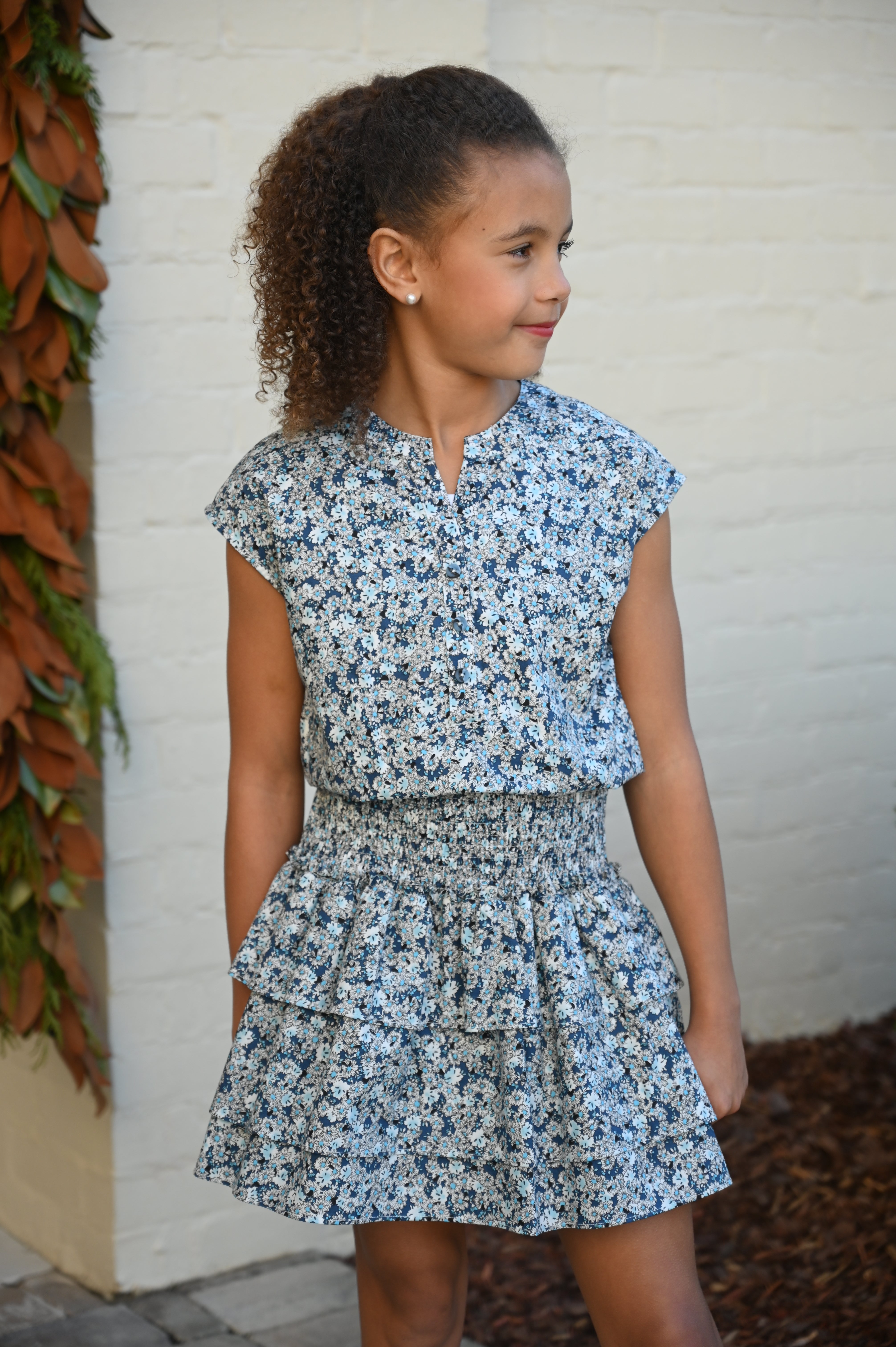 Drew Dress Blue Floral