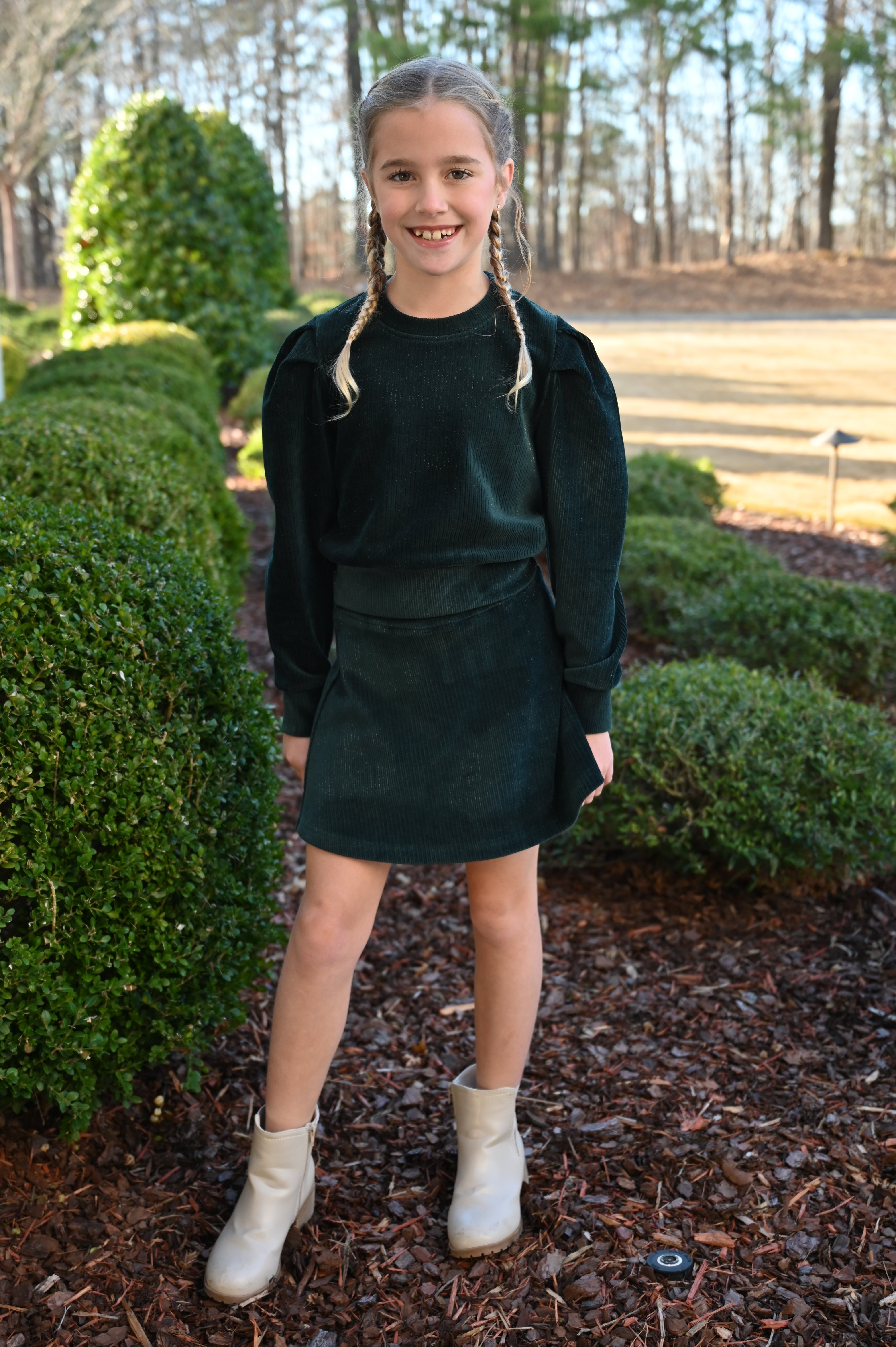 Peyton Top Dark Green Velour