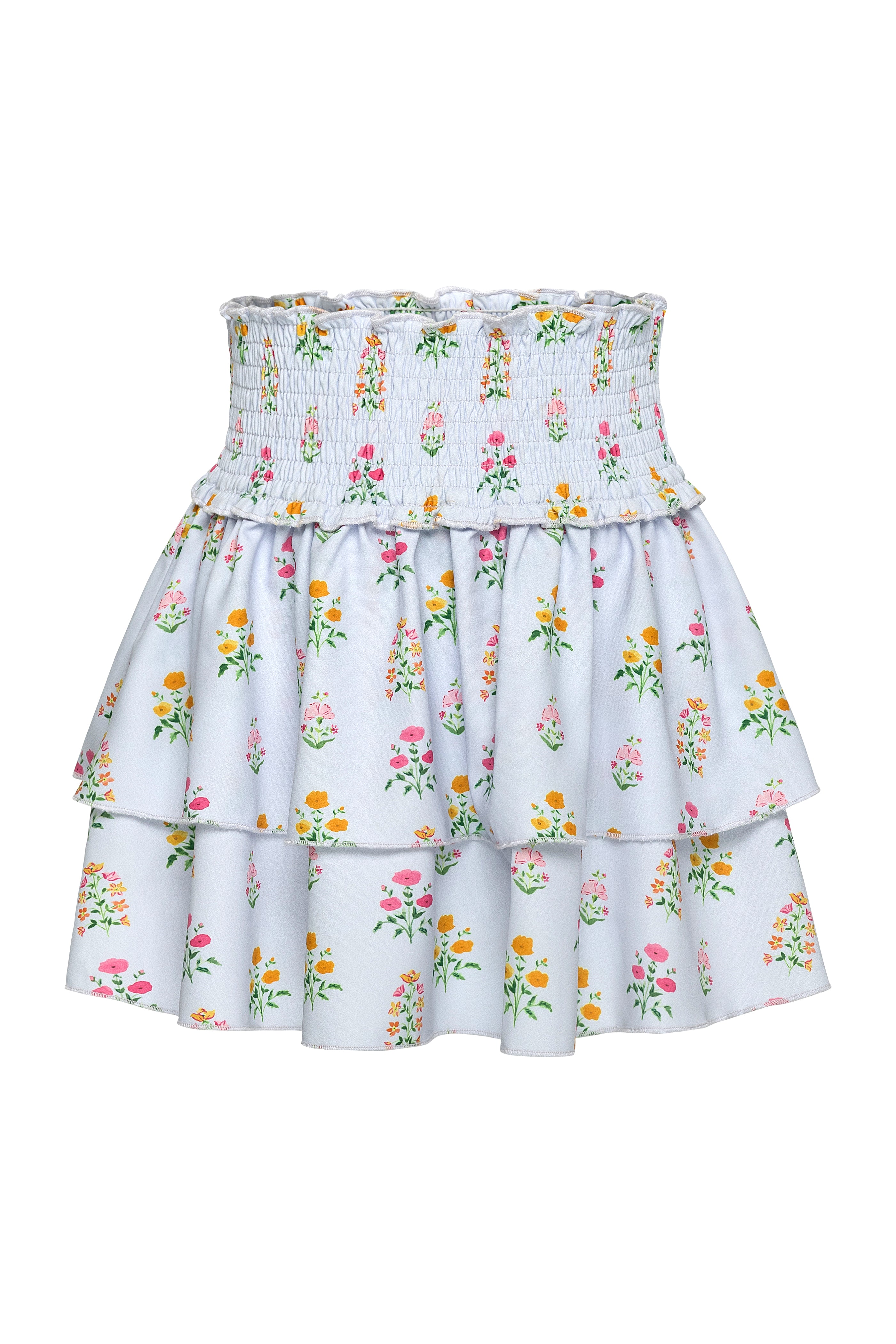 Scottie Skirt Blue Floral Block Print