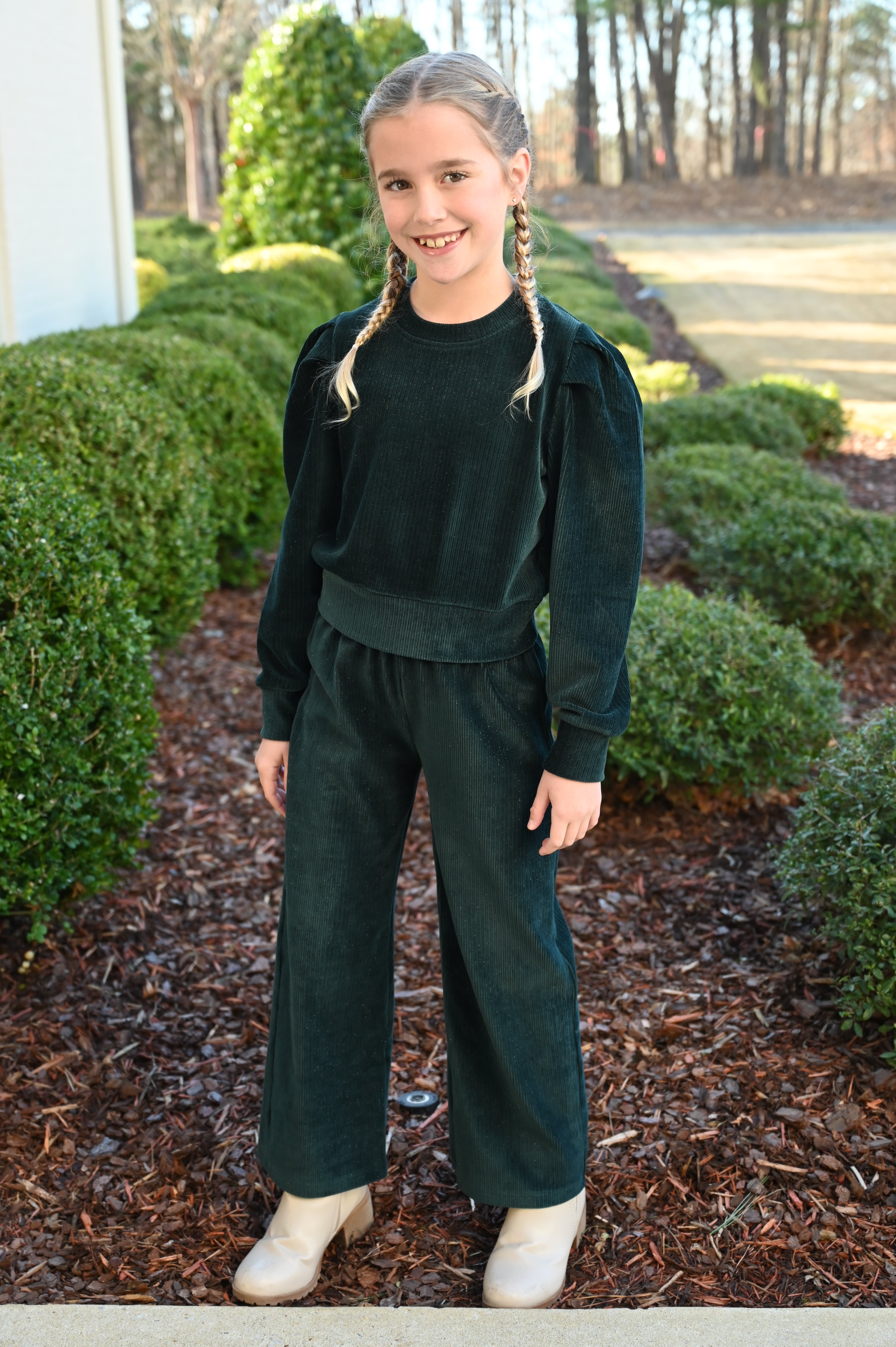Peyton Top Dark Green Velour
