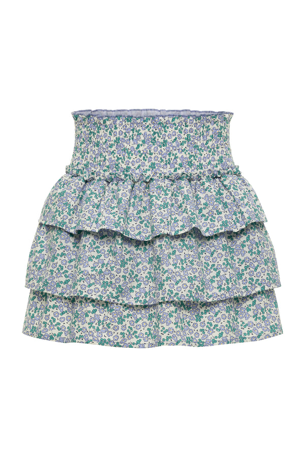 Sally Skirt in Floral Bead Denim