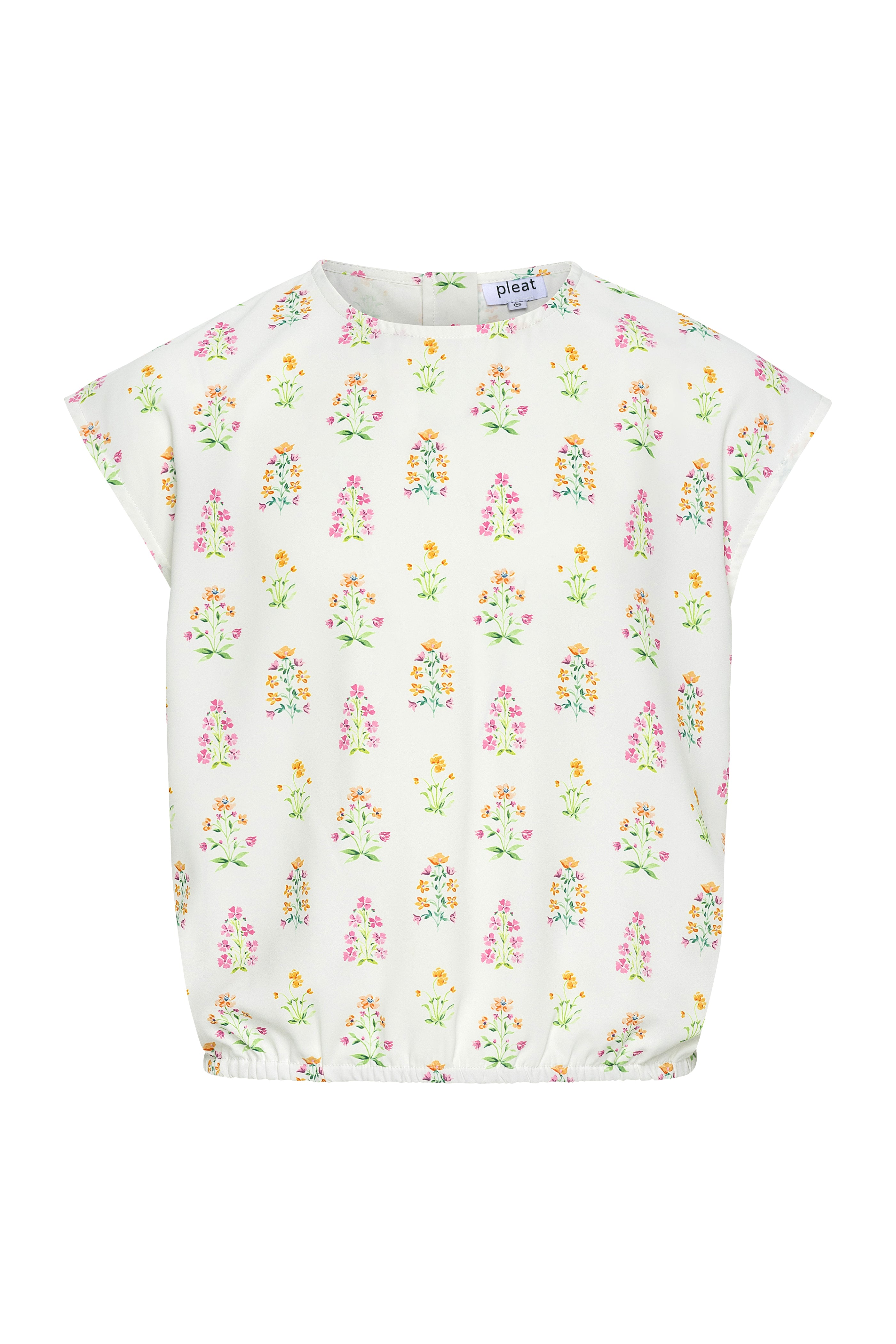 Emma Top White Floral Block Print